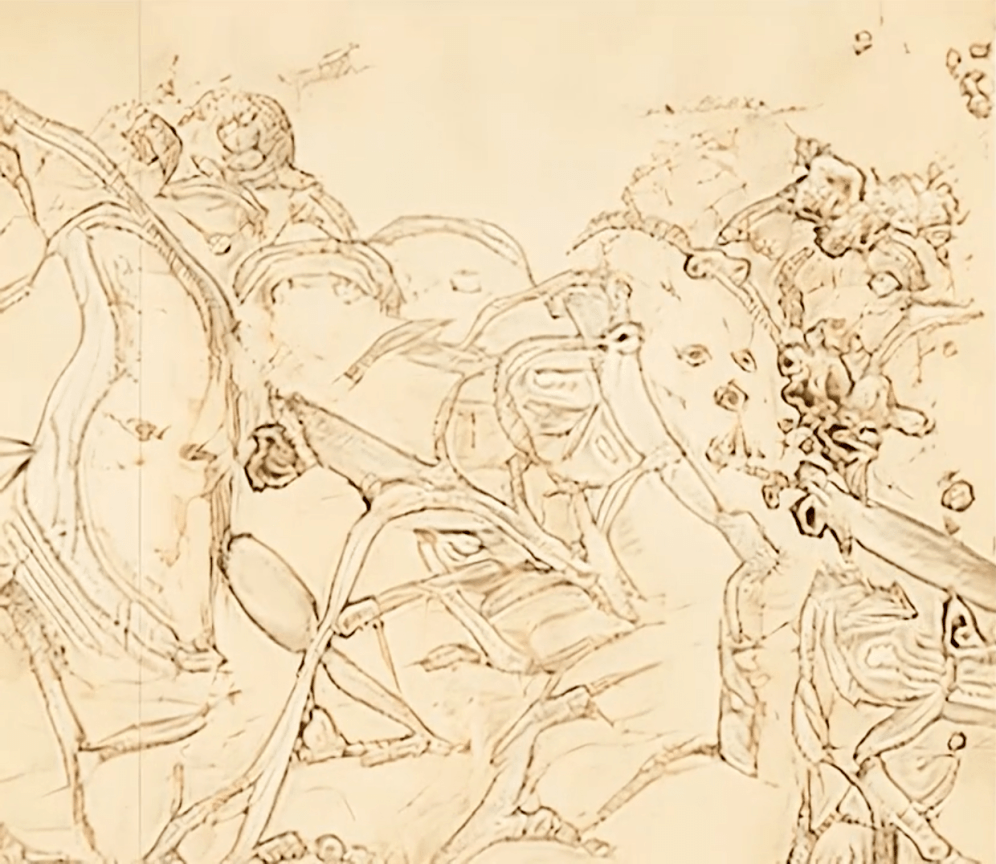 Still from Caudex, Looped digital animation with choral soundtrack by Shara Nova