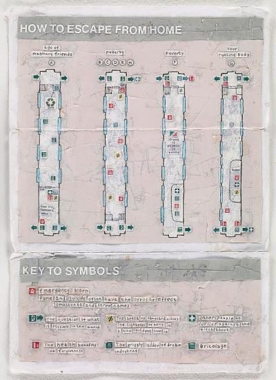 Blueprint composed of collages mixed media by SIMON EVANS&trade;.