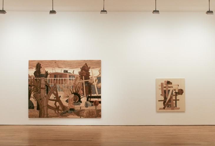 installation view of two artworks
