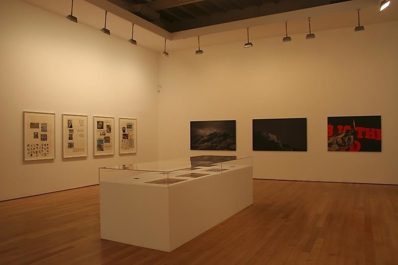 Installation view of several artworks
