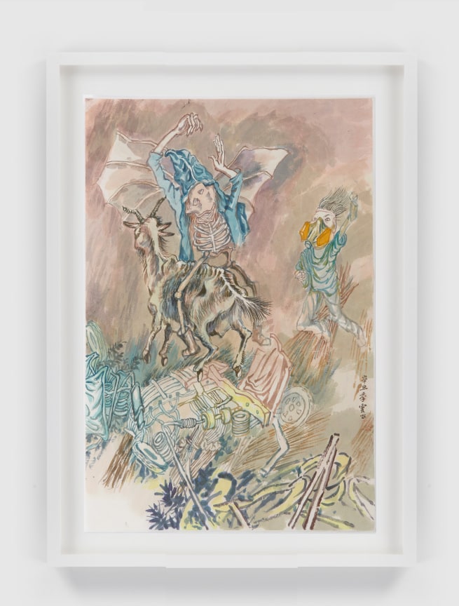 Image of YUN-FEI JI's The hooded skeleton on a goat, 2021