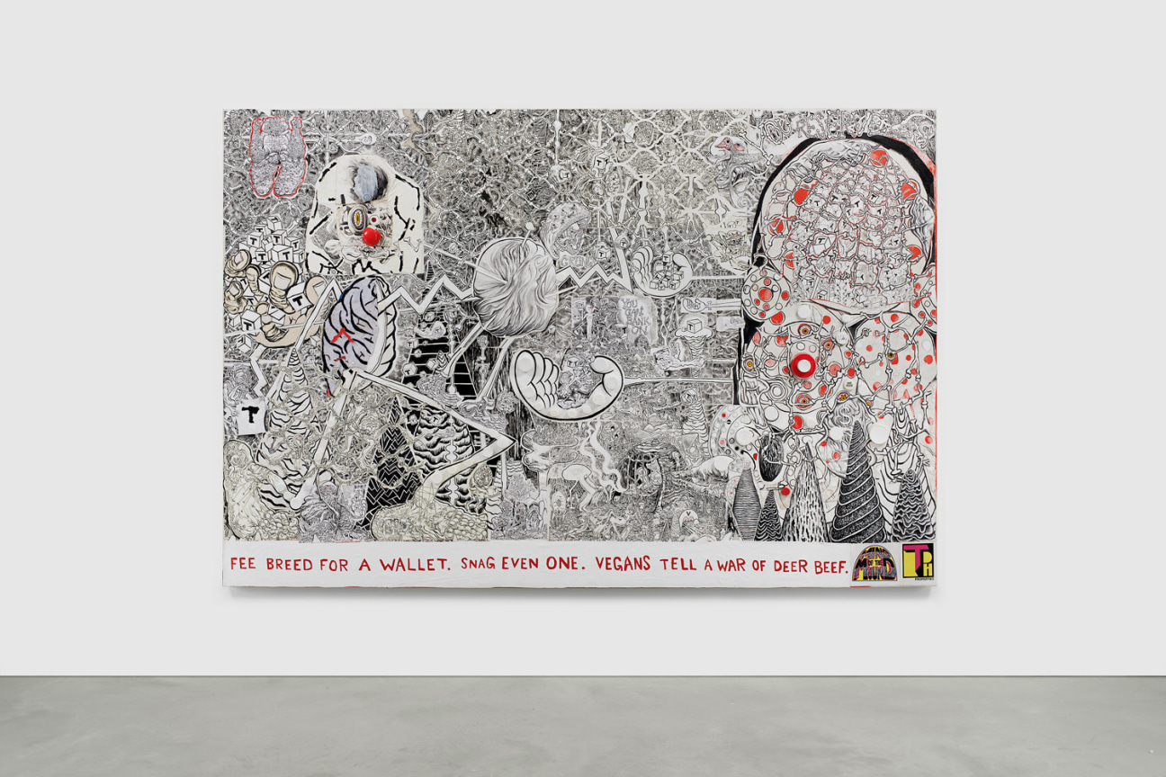 Image of TRENTON DOYLE HANCOCK's The Skint Alterpiece: Vegans Make Deposits at the Tofu Bank, 2020