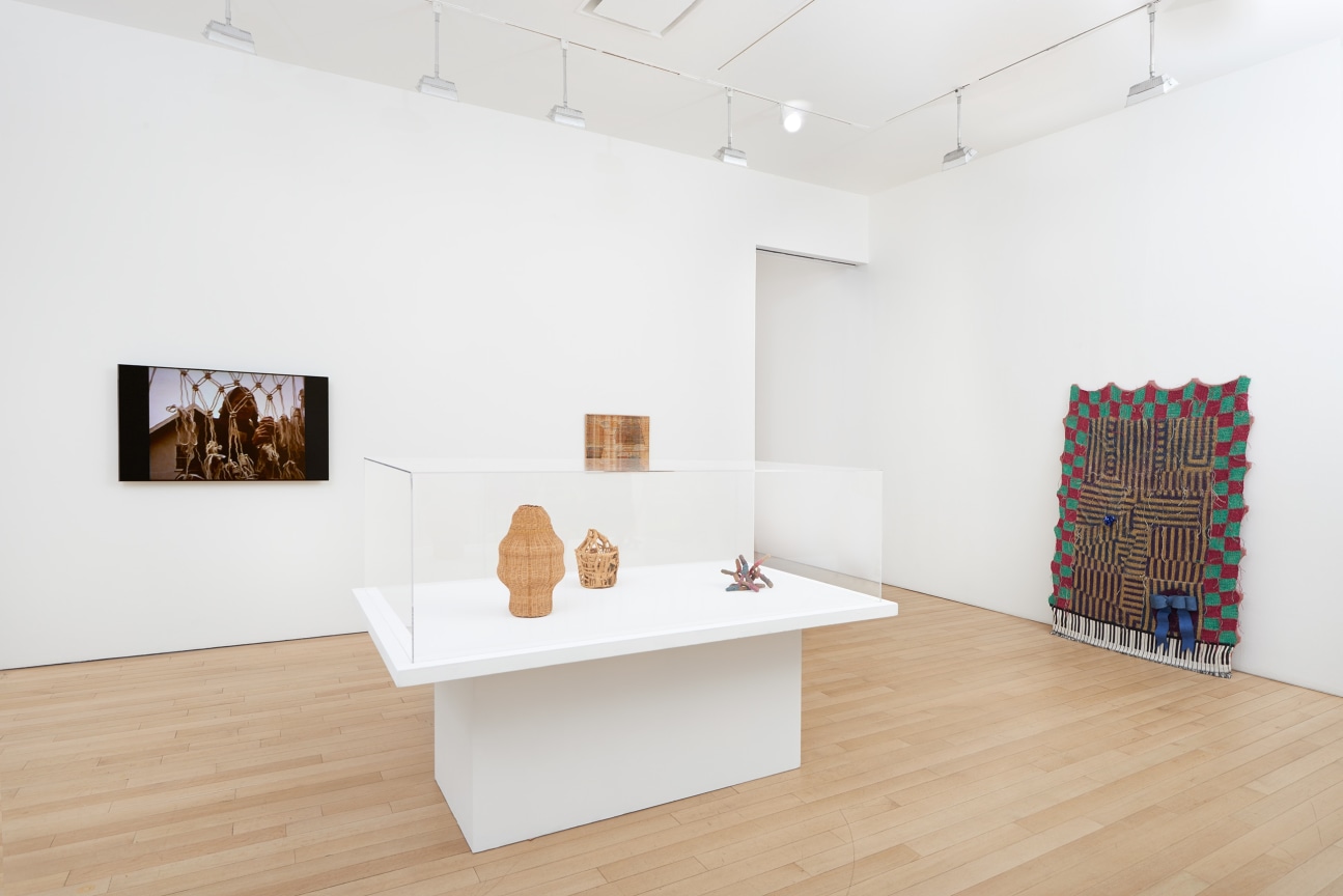 installation view of several artworks