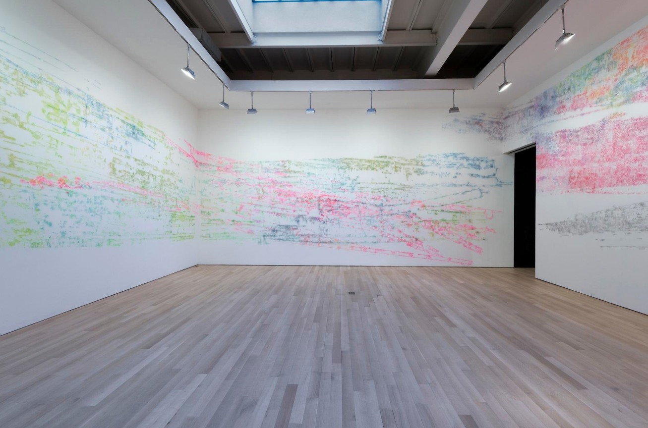 Installation view of wall art