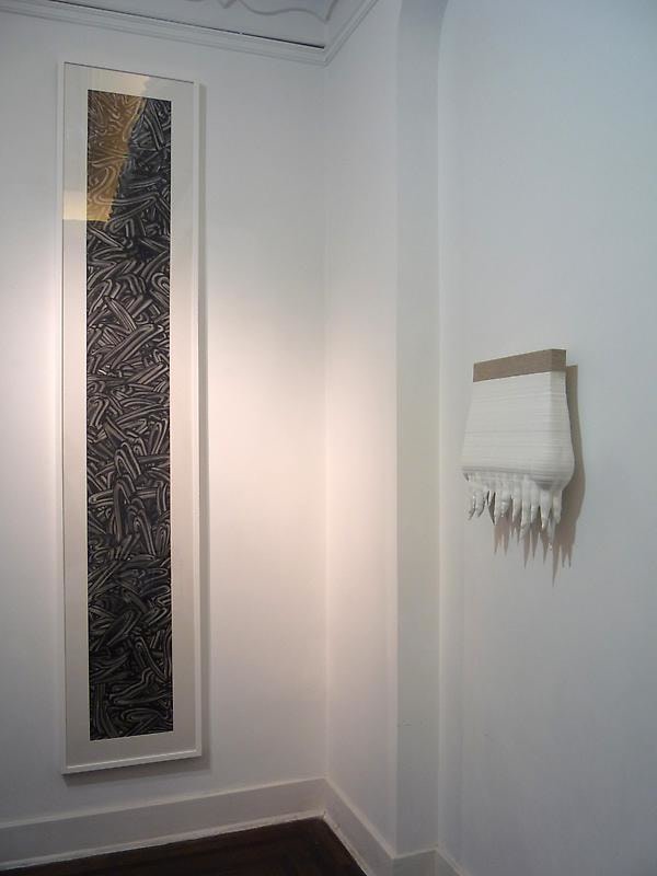 installation view of two artworks