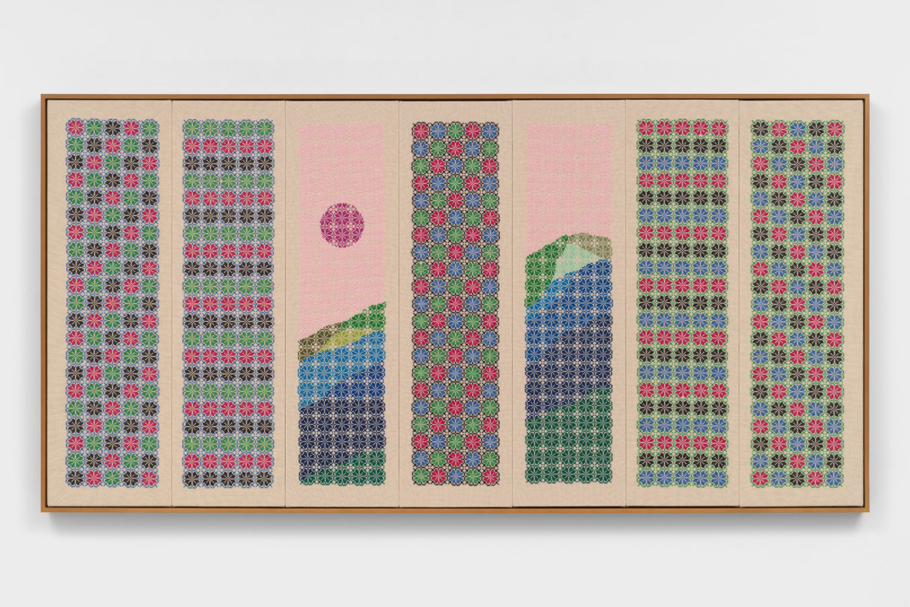 Hand-embroidered cotton on cotton