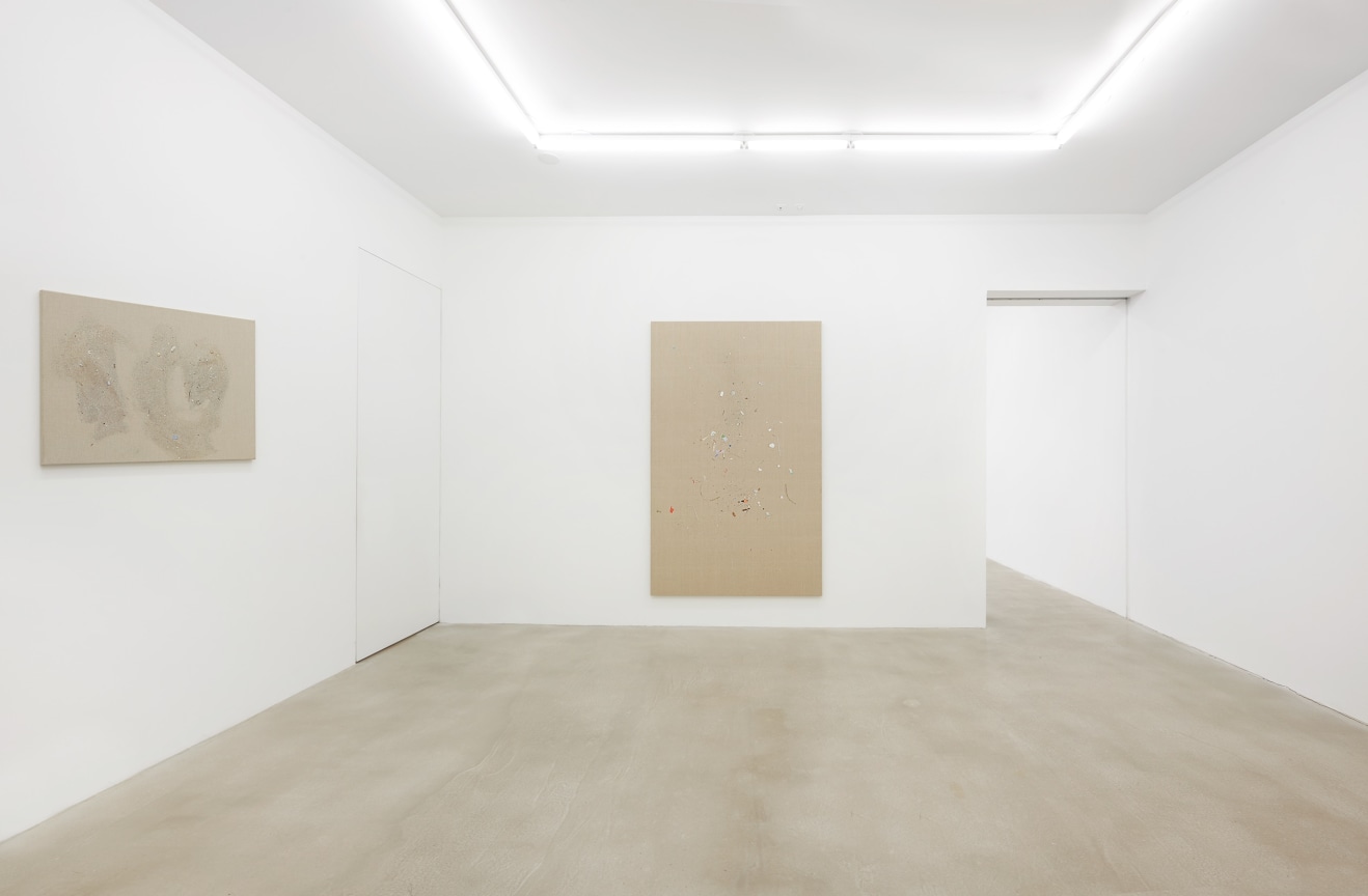 installation view of two artworks