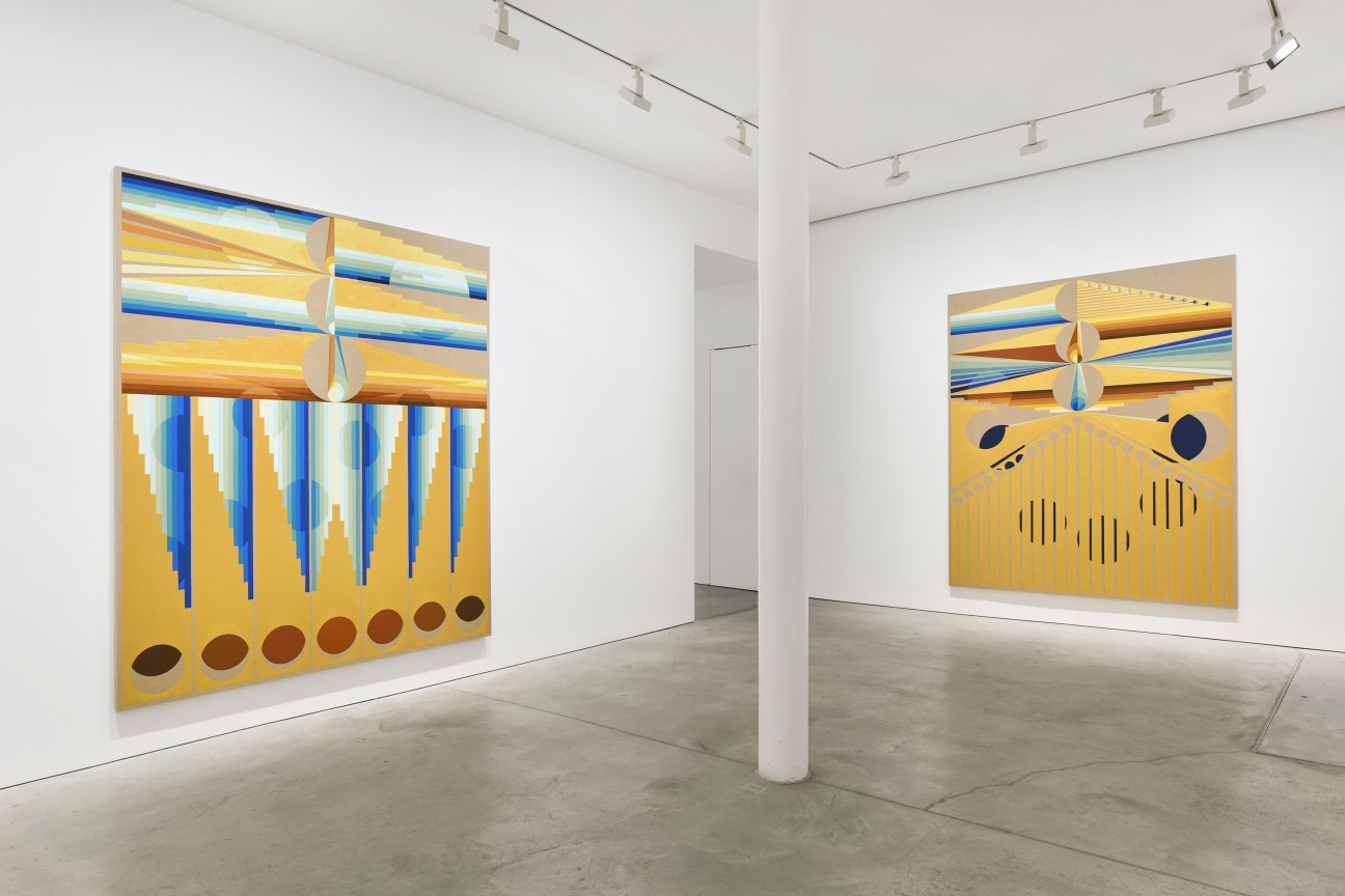 gallery view of two large paintings