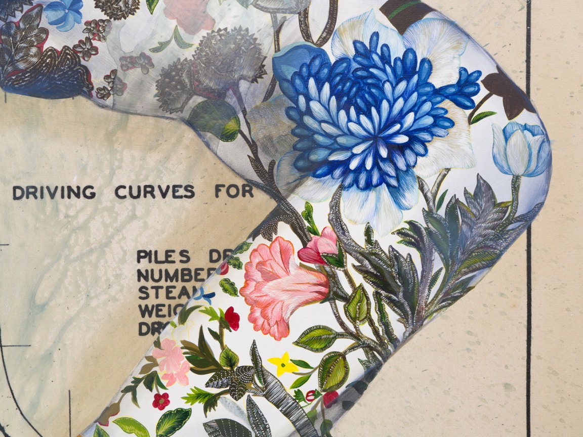 Detail of FIRELEI B&Aacute;EZ's An open horizon (or the stillness of a wound), 2019