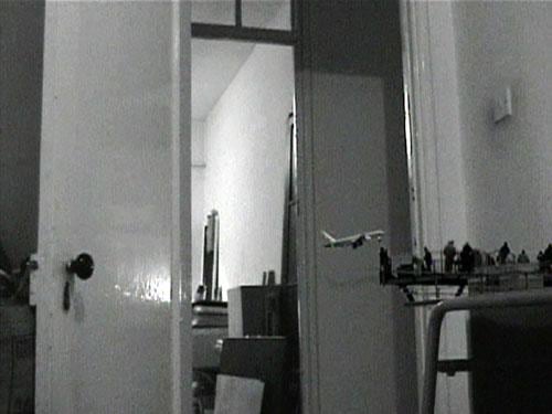 tint airplane flying through a room