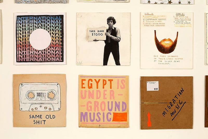 Detail of SIMON EVANS's One Hundred Mix CDs for New York, 2008