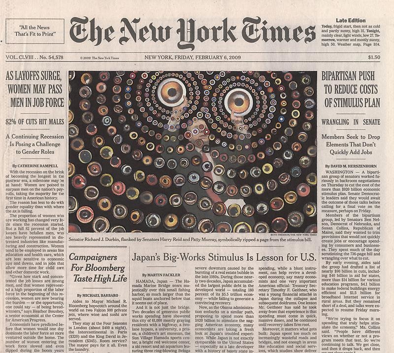 newspaper with added collage