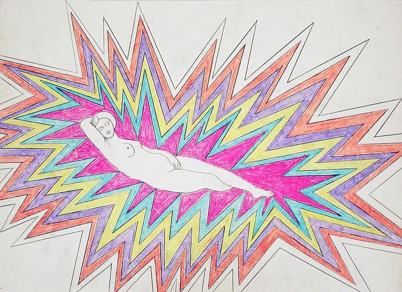 Image of Robert Smithson's Sleeping Venus, Giorgione, 1964