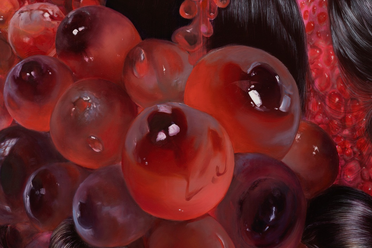 abstracted painting made of Oil and acrylic on archival printed canvas