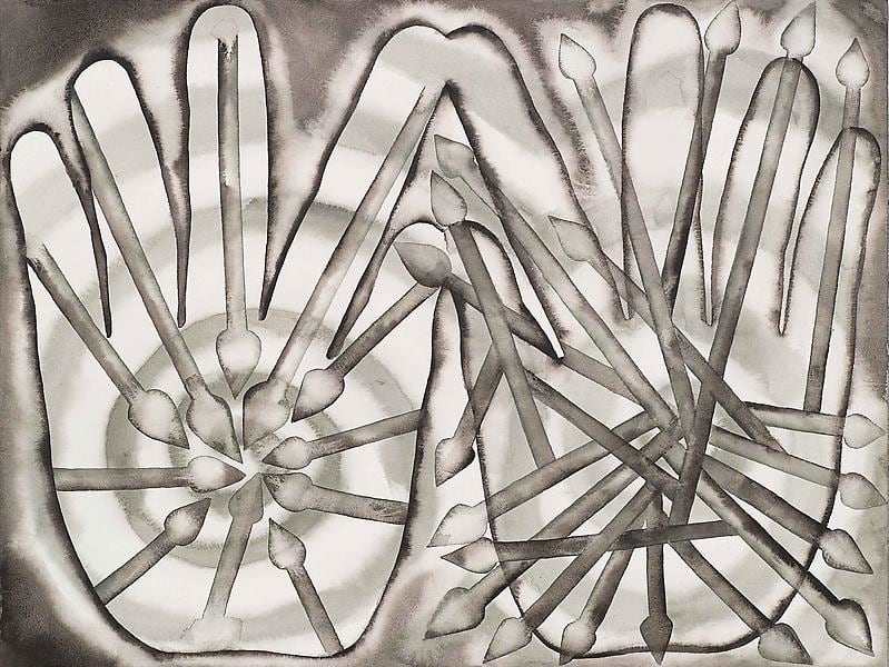 hands with a spear pattern