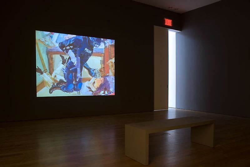 video of policeman holding a woman down