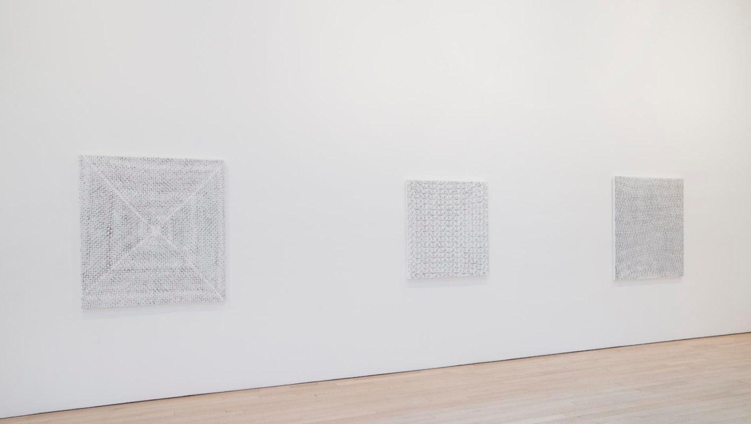 installation view of several artworks