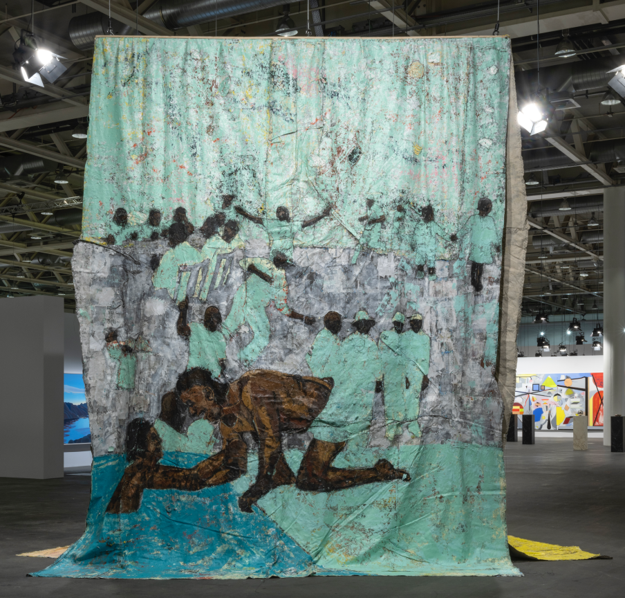 installation view of kaloki nyamai's exhibition  Dining in Chaos, 2023