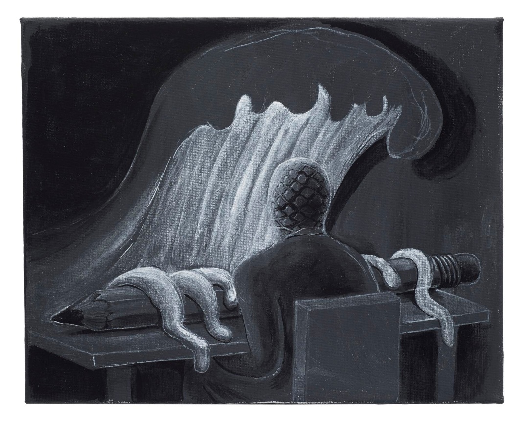 , TRENTON DOYLE HANCOCK, Concerto, 2015, acrylic on canvas, 8 x 10 in.&nbsp;