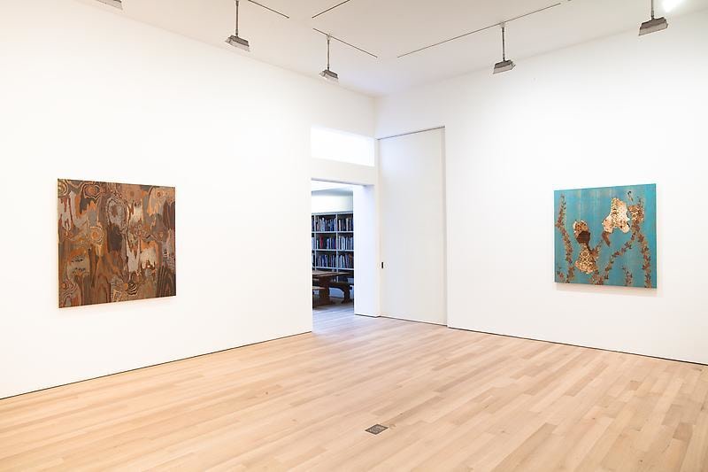 installation view of two artworks