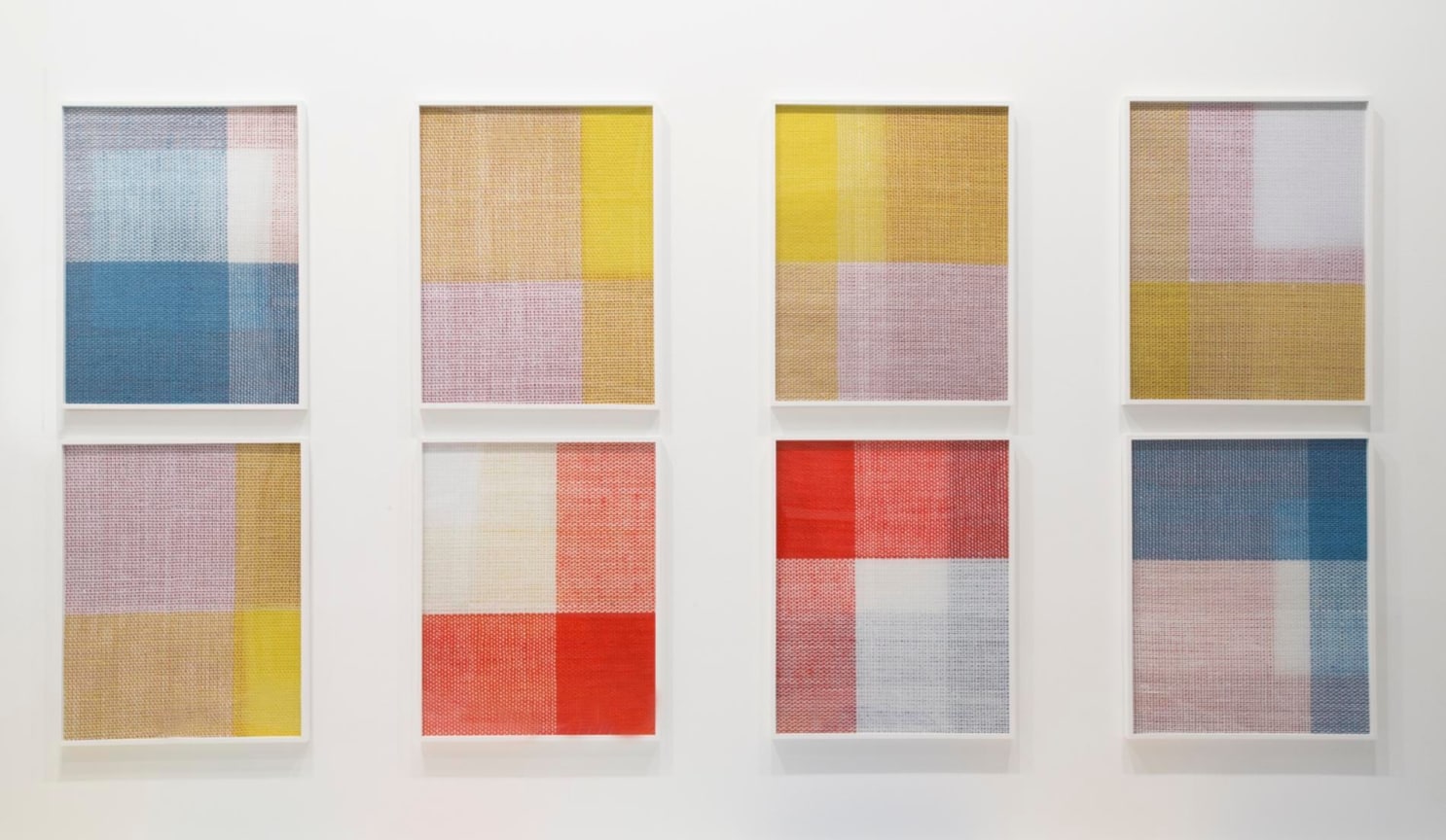 installation of framed fabric