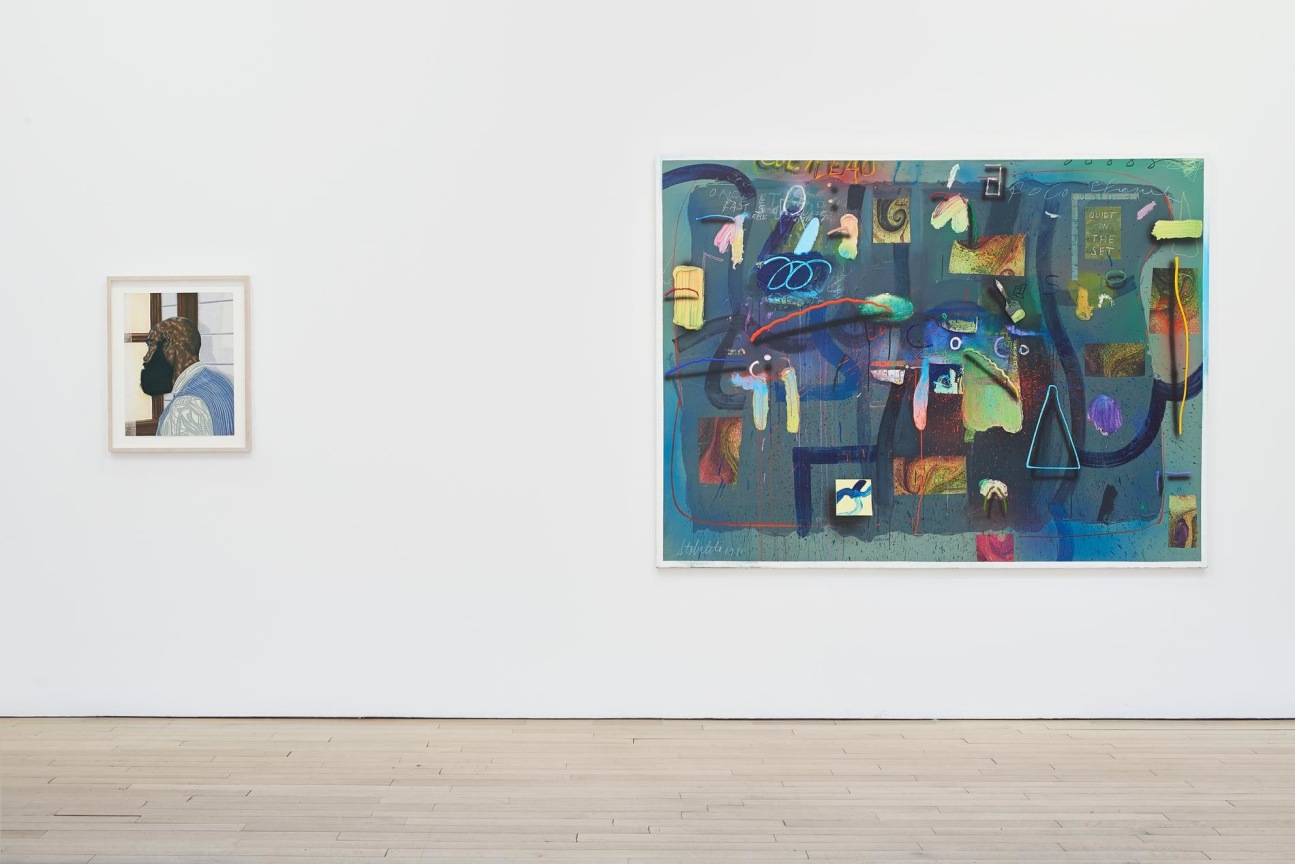 installation view of two artworks