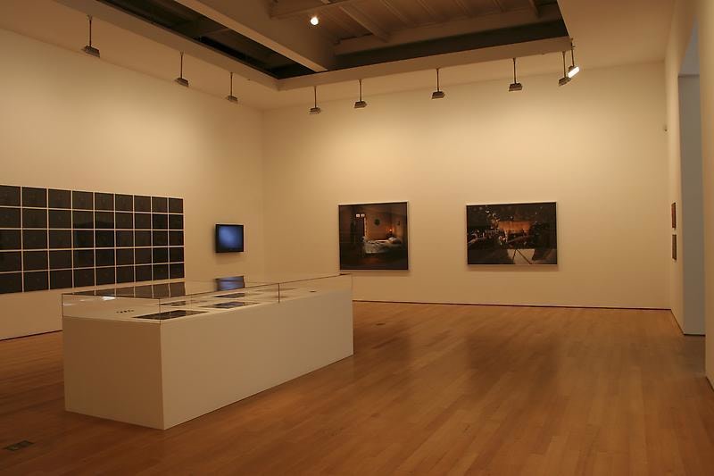 installation view of several artworks