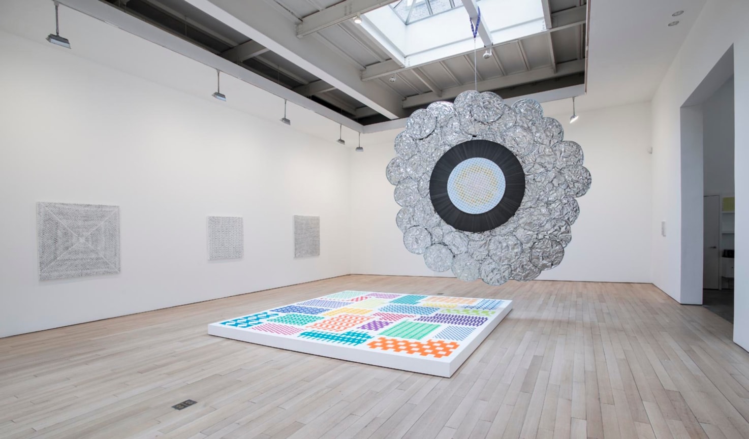 installation view of several artworks