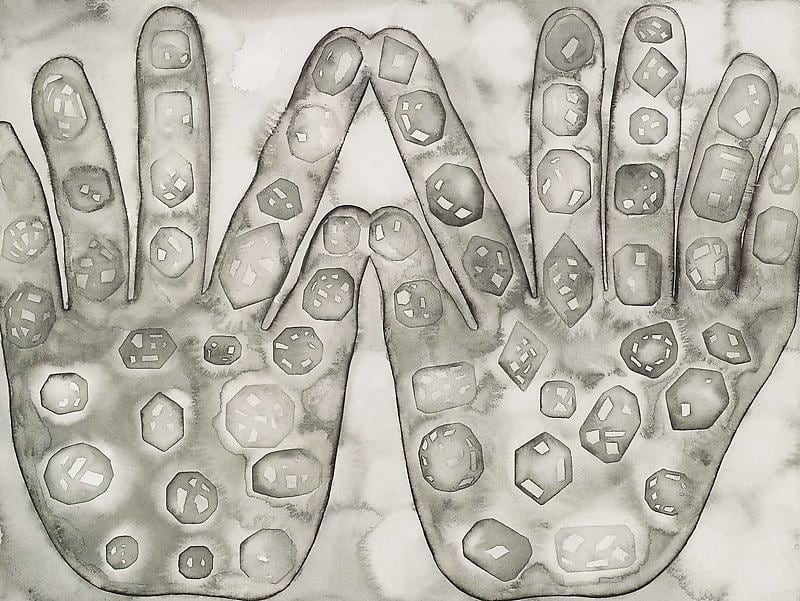 hands with geometric shapes