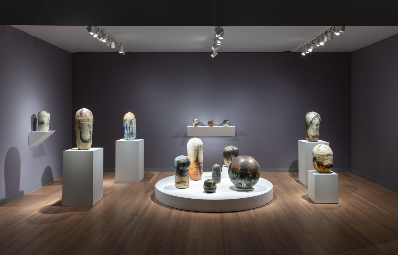 Installation View, Toshiko Takaezu at ADAA: The Art Fair, Booth A1, Park Avenue Armory, November 3-6, 2022