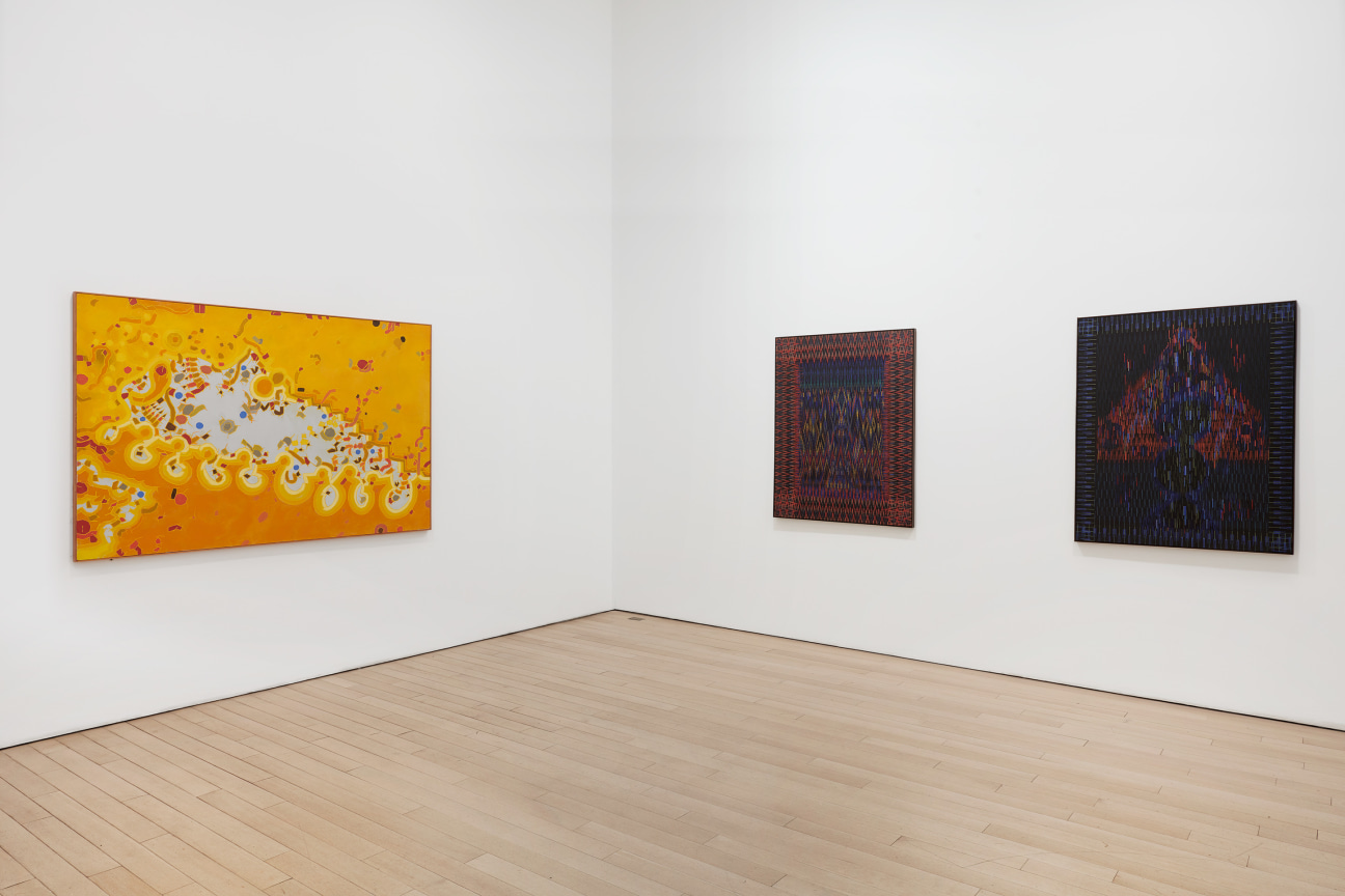 installation view of three artworks