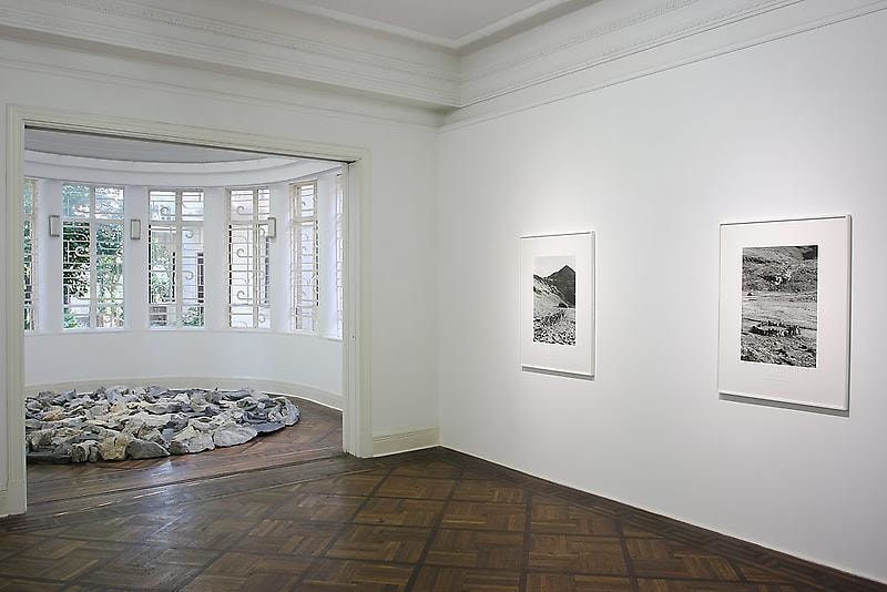 installation view of several artworks