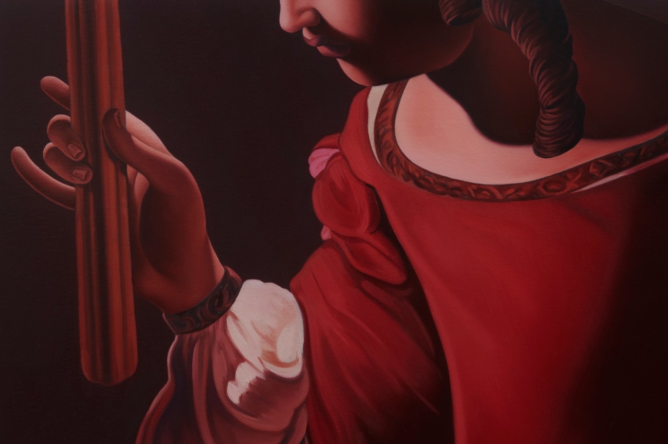 woman dressed in red