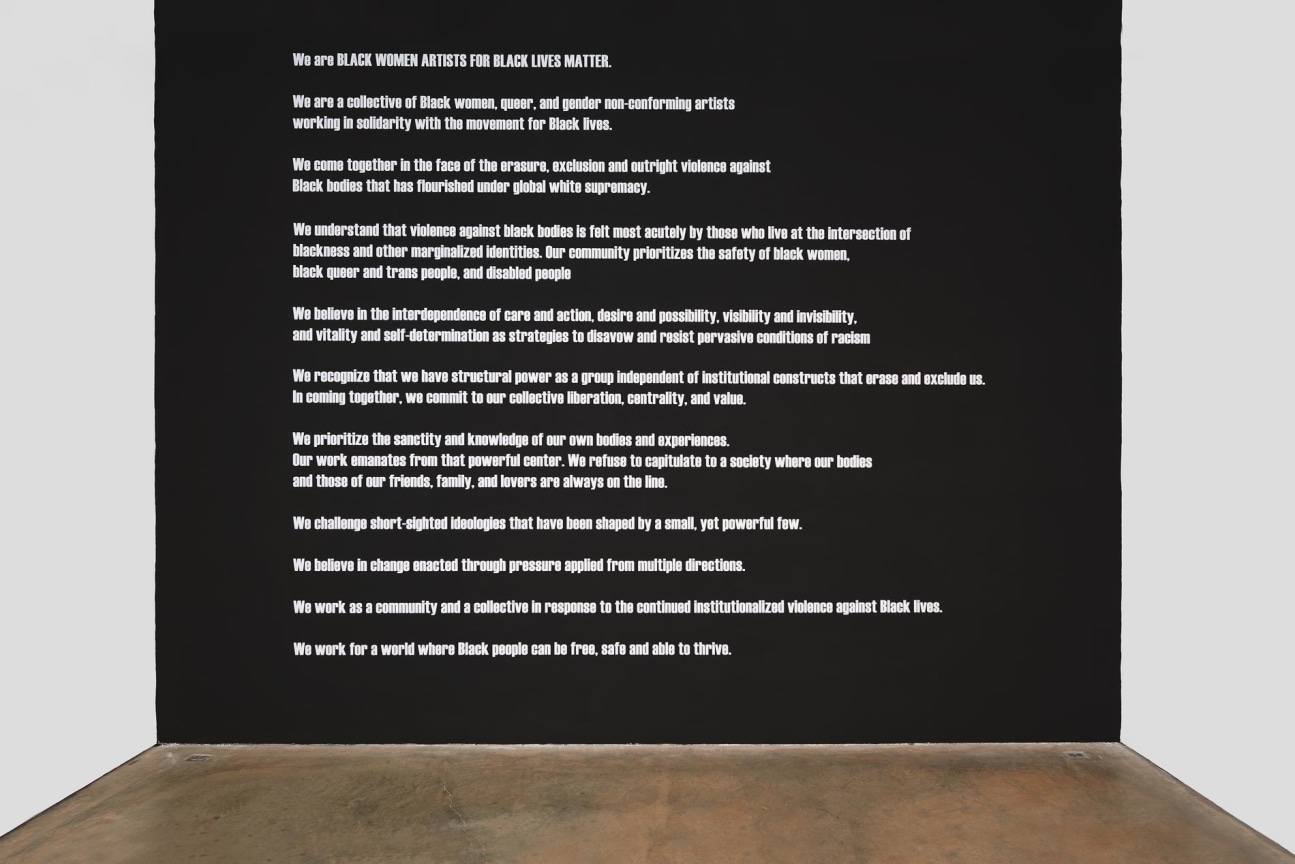 installation view of one large mural