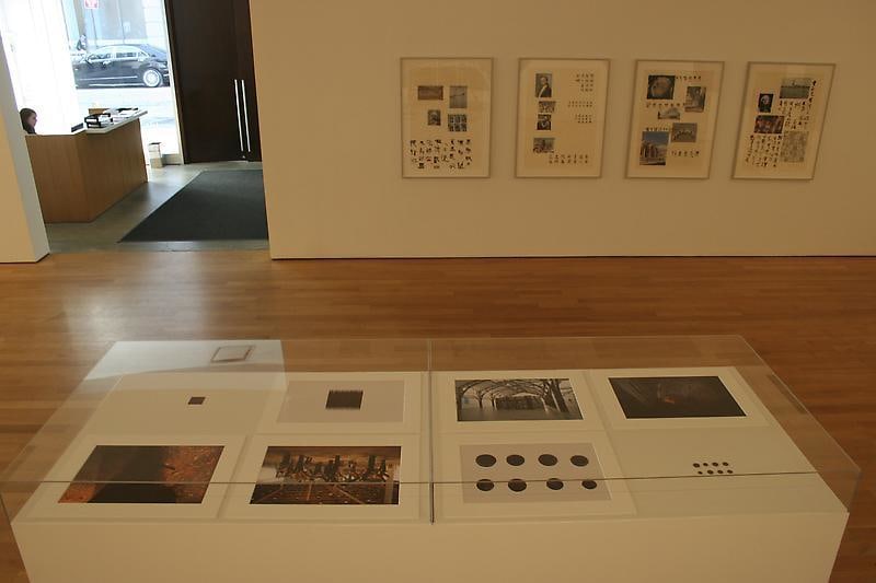 Installation view of several artworks