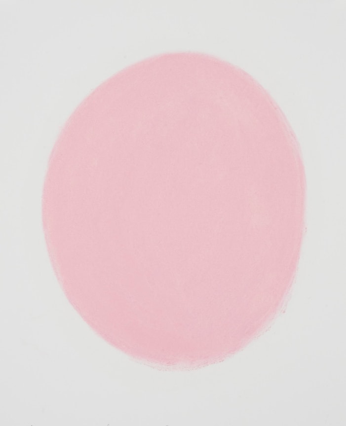 light pink pastel circle on paper