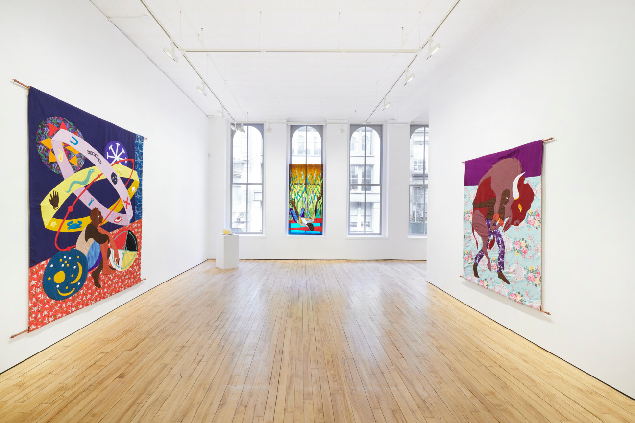 view of four different artworks