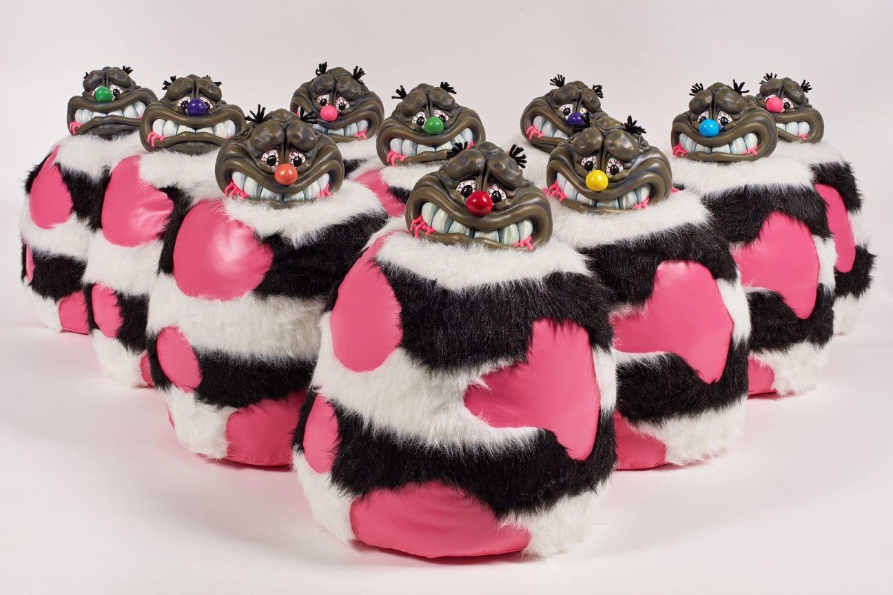 10 small figurines of Trenton Doyle Hancock's &quot;mound&quot; creature