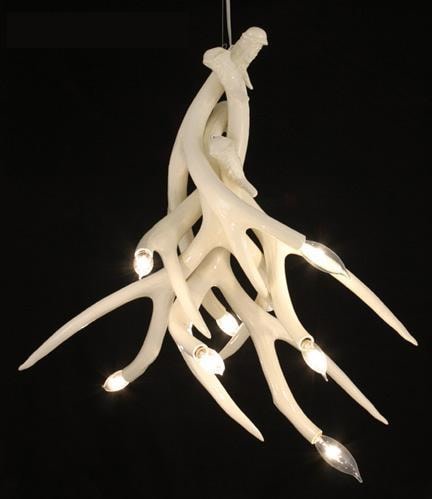 Image of JASON MILLER's 4 Antler Chandelier 四组鹿角枝形吊灯