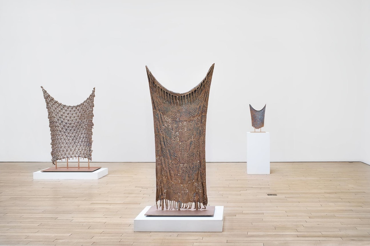 installation view of three artworks