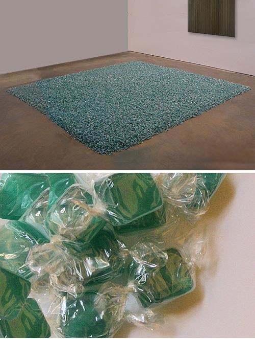 green candy on the floor