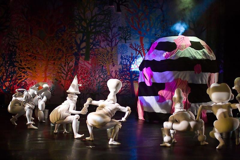 Production still from Ballet Austin's Cult of Color: Call to Color A collaboration by choreographer and Ballet Austin artistic director Stephen Mills, visual artist Trenton Doyle Hancock and composer Graham Reynold