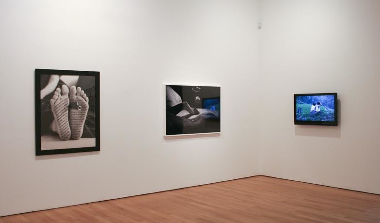 installation view of three artworks