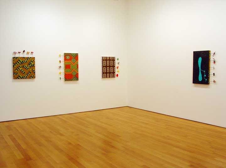 installation view of Yinka's toy paintings