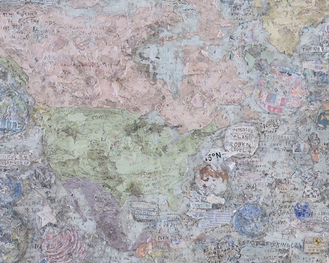 Detail of SIMON EVANS's The World Again, 2017