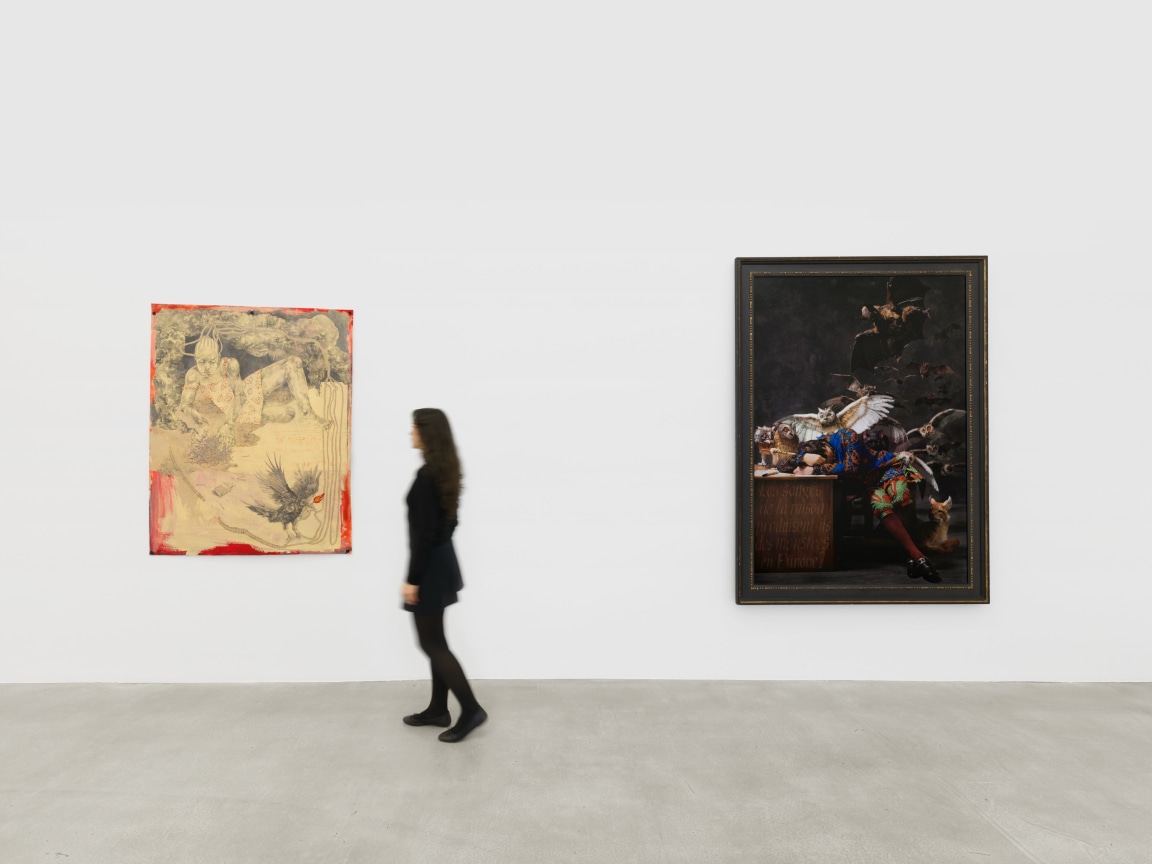 Installation view, Behind the Bedroom Door, James Cohan, 48 Walker and 291 Grand St, New York, NY, January 10 - February 8, 2025.