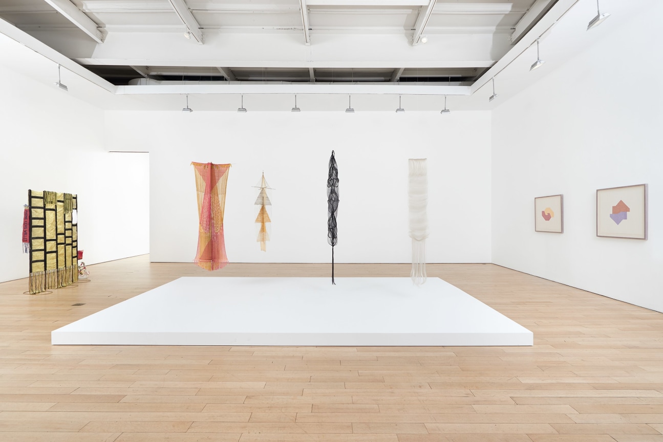 installation view of several artworks