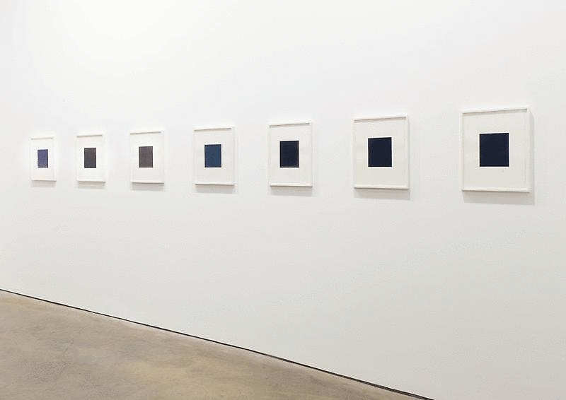 Installation view of several artworks