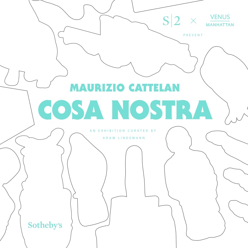 Cover of Maurizio Cattelan: Cosa Nostra, published by Venus Over Manhattan and Sotheby's S|2, New York, 2014