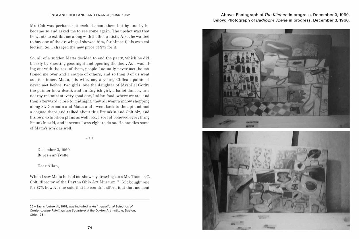 Image of pages from the book Peter Saul Professional Artist Correspondence 1945-1975